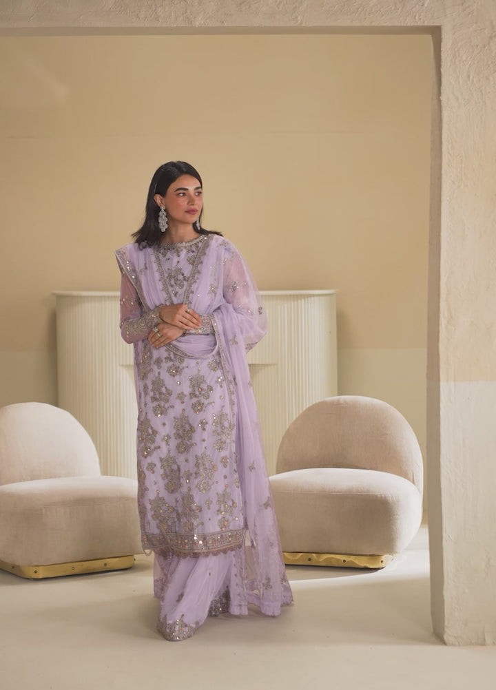 Roohi By Zarif Unstitched Formal Embroidered Net Suits 4 Piece ZR25UF RFE-04 Sirha - Formals Collection