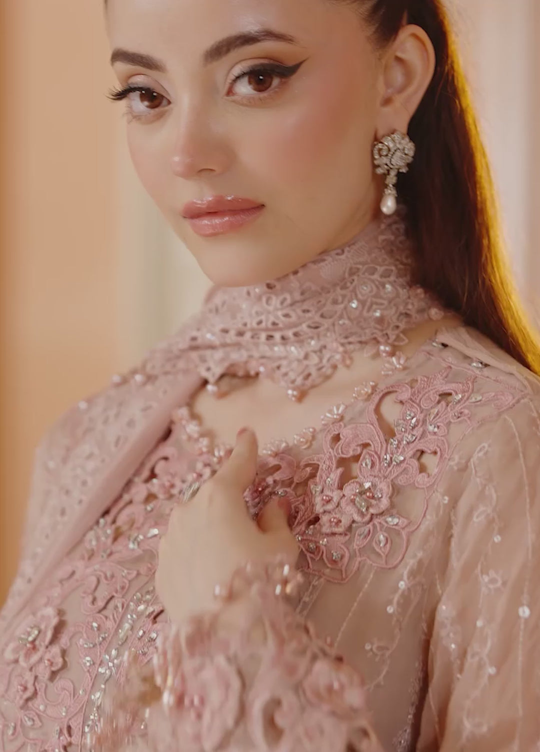 Maria B Unstitched Embroidered Chiffon 3 Piece Suit MB26UCF D2 - Festive Collection