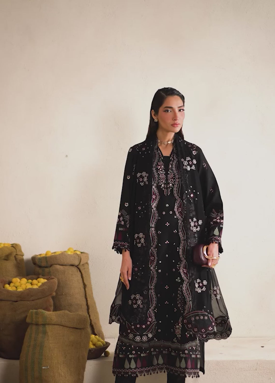 Nureh Exclusive Unstitched Lawn Karandi Embroidered 3 Piece Suit NU26UE NE-221 - Spring Collection