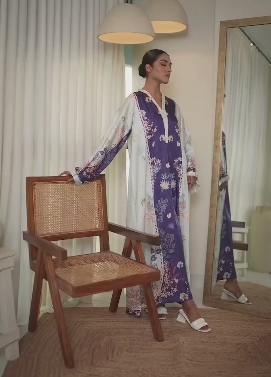 Karashe Women Pret Printed Shamooz Kaftan Twilight Bloom - Summer Collection