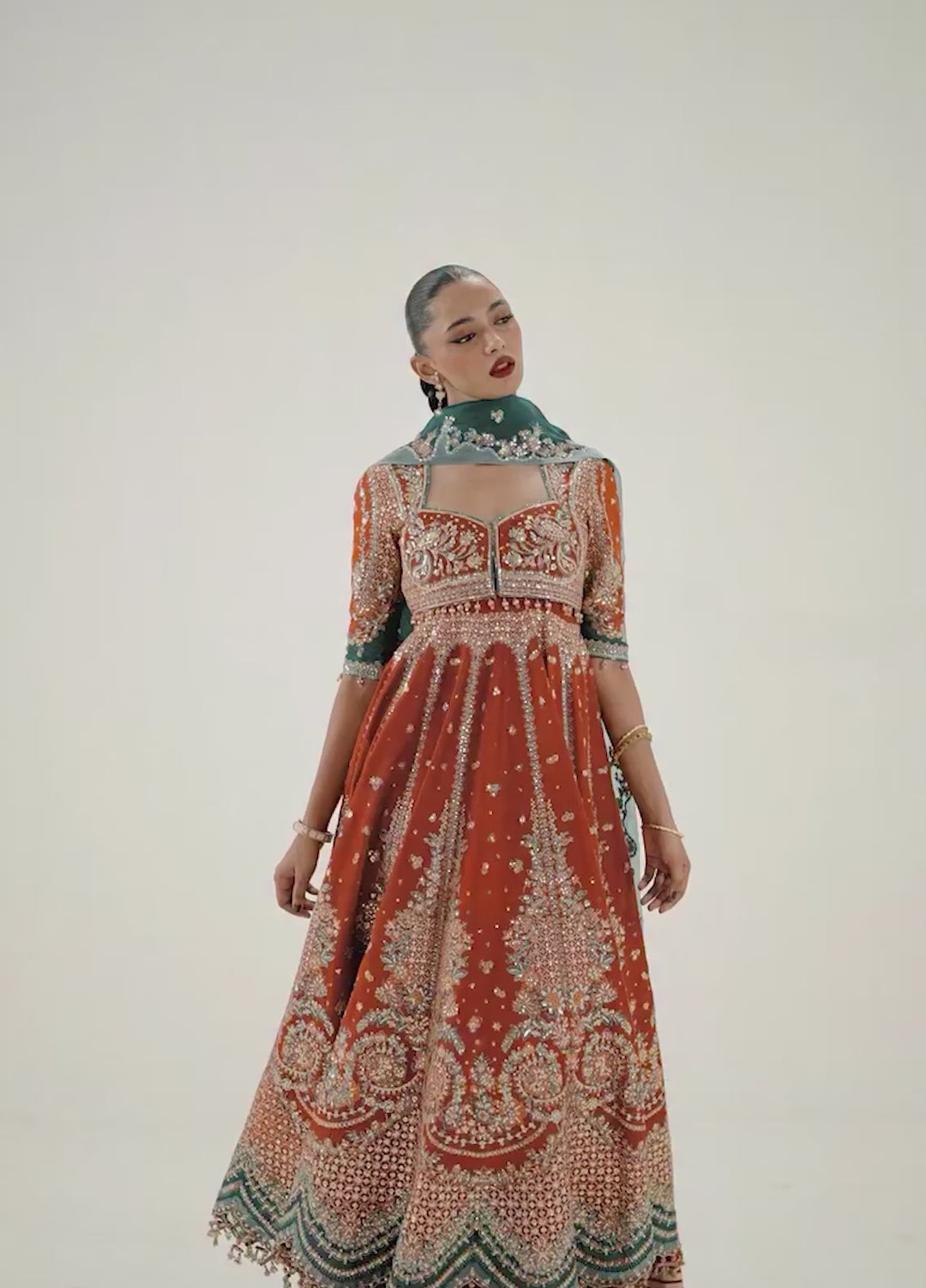 The Doll House by Hussain Rehar Unstitched Embroidered Korean Silk 3 Piece Suit HR26UDH Shabnam D-874 - Wedding Collection