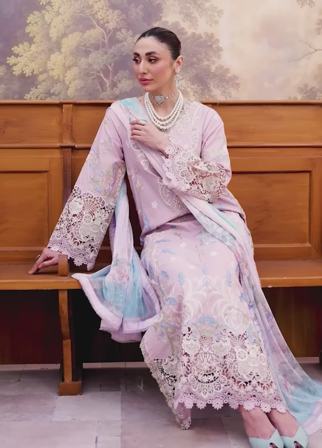 Floral Reverie by Roheenaz Unstitched Embroidered Lawn 3 Piece Suit RN26UFRL PETAL BLOOM - Festive Collection