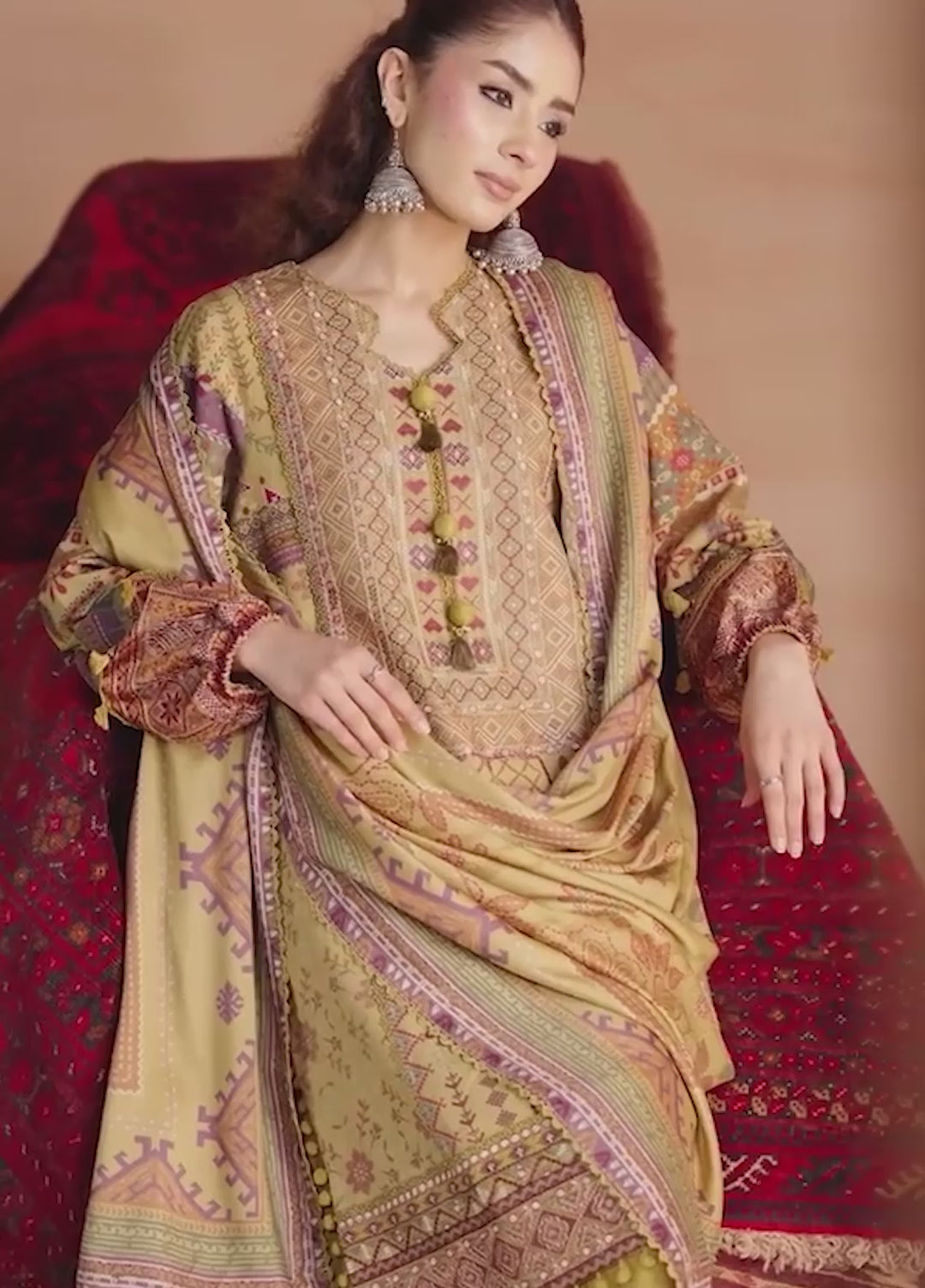 One Nation by Florent Unstitched Embroidered Viscose 3 Piece Suit FL26UON Airah - Casual Collection