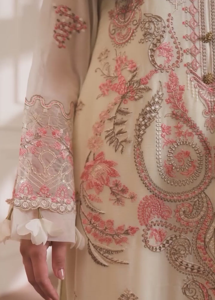 Era by Waresha Women Embroidered Chiffon 3 Piece Suit Pearl Mirage WFE-04 - Formals Collection
