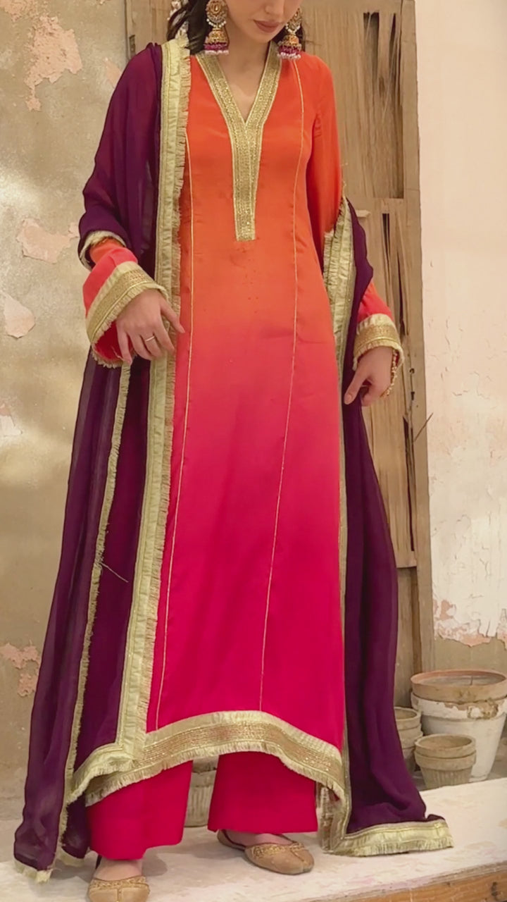 Dareecha by Daak RTW Printed Cotton Silk 3 Piece Suit MKS-O MANIZEH MKS-O - Festive Collection