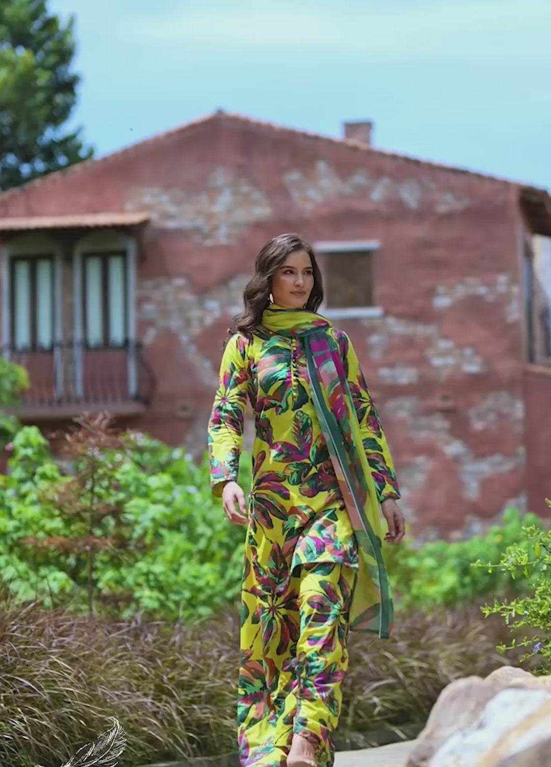 Floral Ritual Edit by Feathers  Printed Lawn 3 Piece Suit MONEL - Casual Collection
