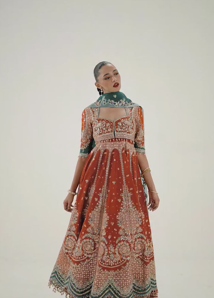 The Doll House by Hussain Rehar Unstitched Embroidered Korean Silk 3 Piece Suit HR26UDH Zarin D-871 - Wedding Collection