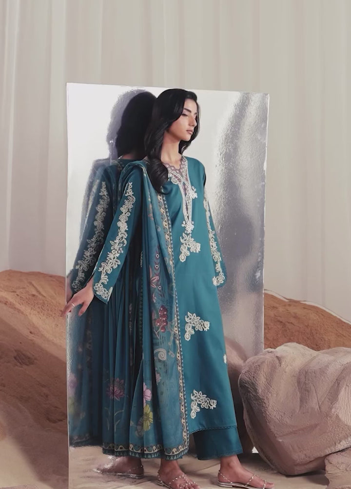 Nysa by Seran Unstitched Embroidered Cambric 3 Piece Suit SN26UNC Ryle D-12 - Winter Collection