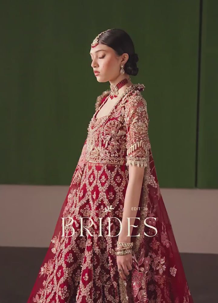 The Brides Edit by Afrozeh Unstitched Embroidered Net 3 Piece Suit AF26UBE D-06 Rosaline - Wedding Collection