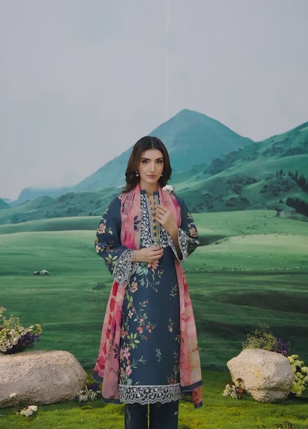 Elysian by Meerak RTW Embroidered Lawn 3 Piece Suit Aster Casual Collection