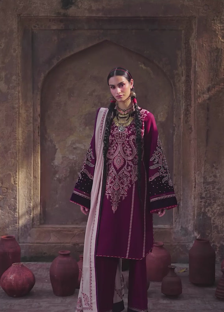 Gulnar by Bin Ilyas Unstitched Embroidered Karandi 3 Piece Suit BI26UGK 1013B - Festive Collection