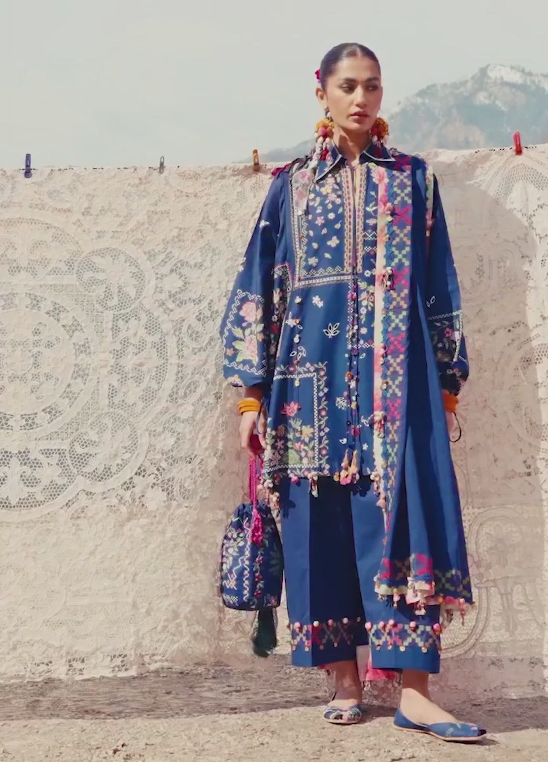 Meili by Zaha Unstitched Embroidered Lawn 3 Piece Suit ZK26UML ZL26-08A - Festive Collection