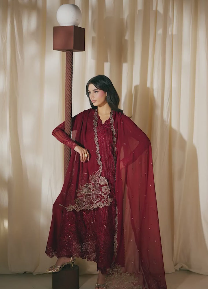 Azure Unstitched Embroidered Chiffon 3 Piece Suit AZ26ULC Cherry Blossom - Festive Collection