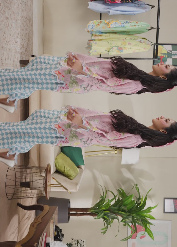The Switch Edit by Dhaga RTW Printed Cambric 2 Piece Suit Latte Love Casual Collection