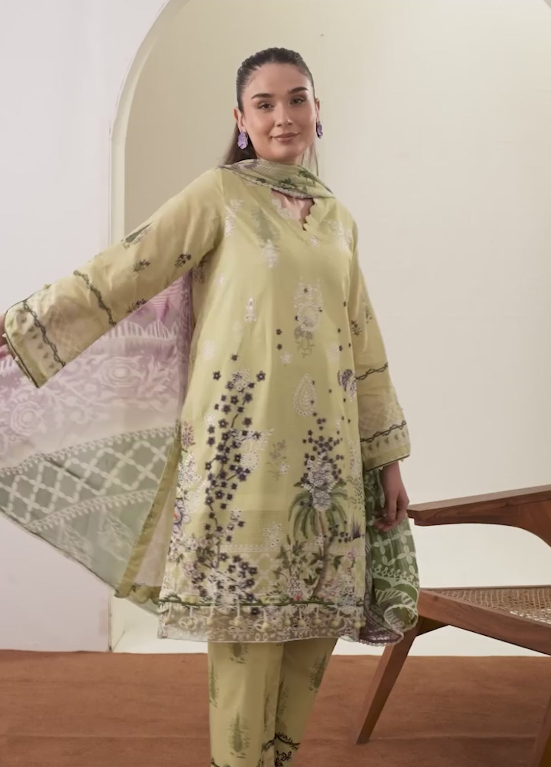 Solace by Meerak RTW Embroidered Lawn 3 Piece Suit DL-04 - Casual Collection