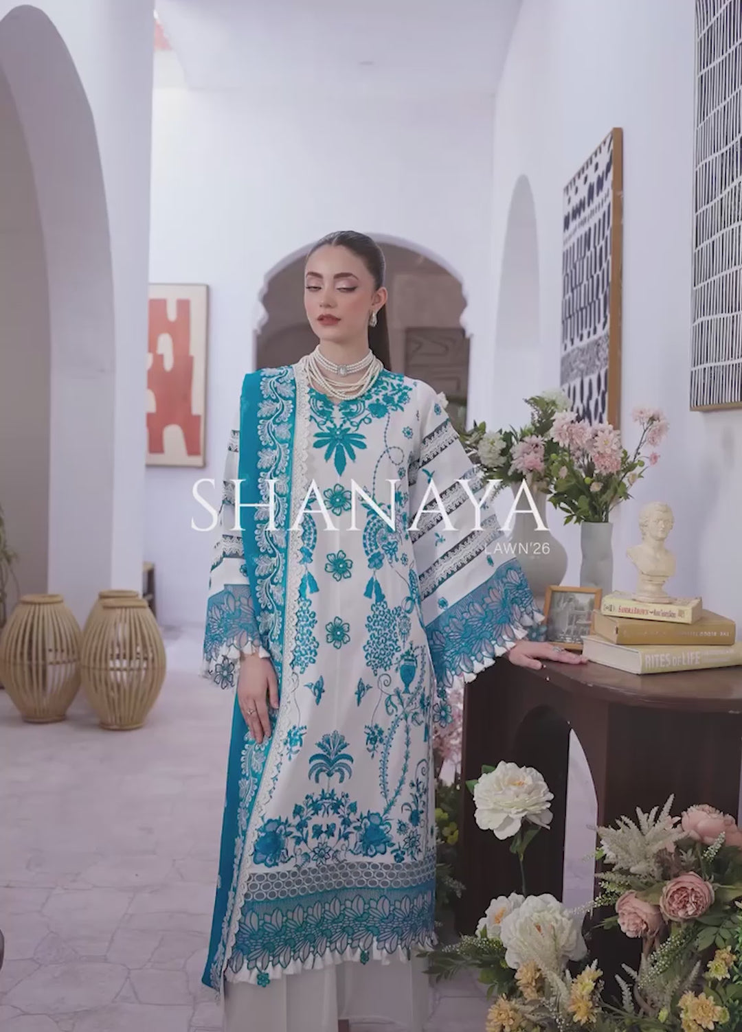 Shanaya by Mahnur Unstitched Lawn Embroidered 3 Piece Suit MN26US SN-09 - Summer Collection