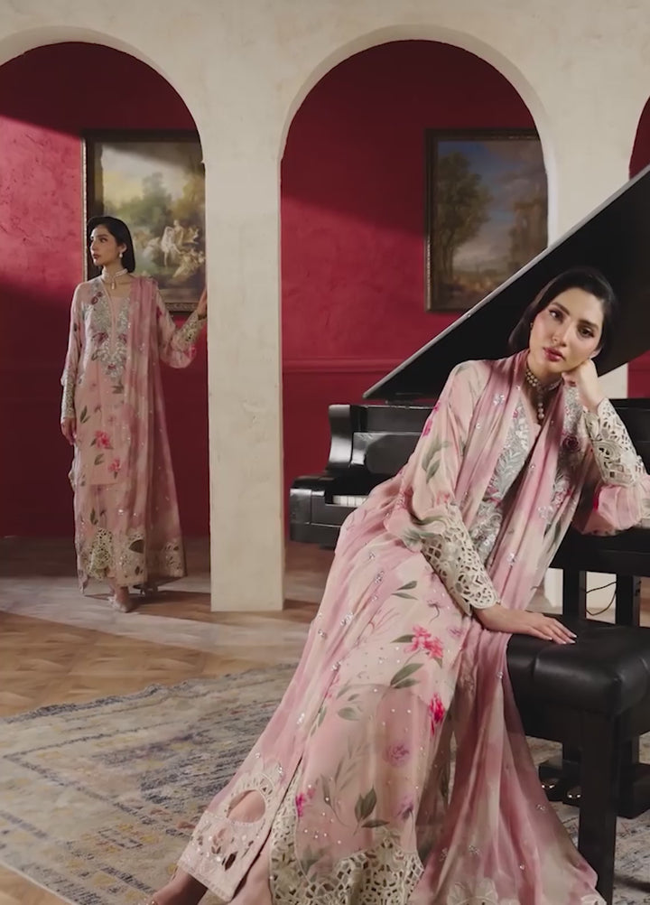 Amaya by Nureh Unstitched Embroidered Chiffon 4 Piece Suit NU26UCA AM-38 - Festive Collection
