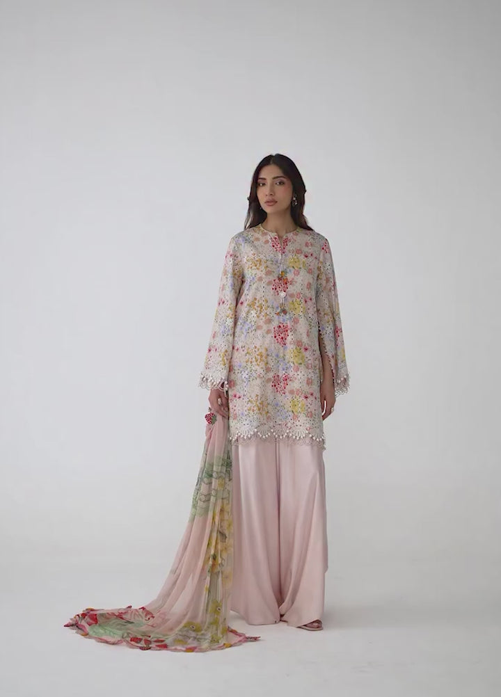 M Prints by Maria B Unstitched Printed Lawn 3 Piece Suit MB26UMP D-14 A - Summer Collection