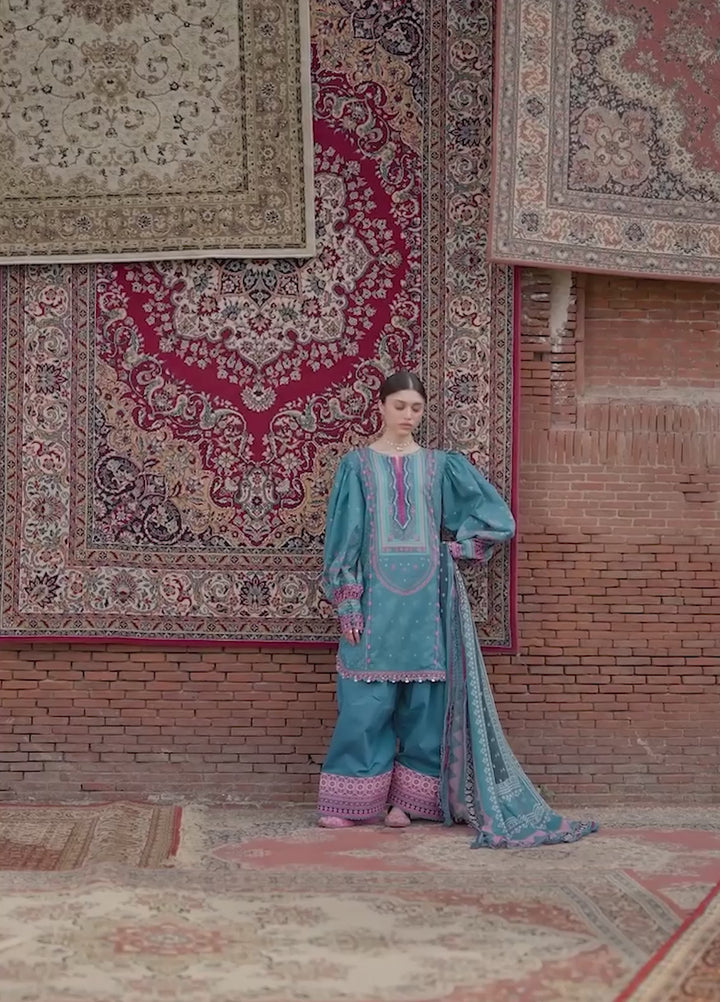 Angan by Kahf Unstitched Printed Lawn 3 Piece Suit KHF26ULA FALAK ARA KPS-4A - Festive Collection