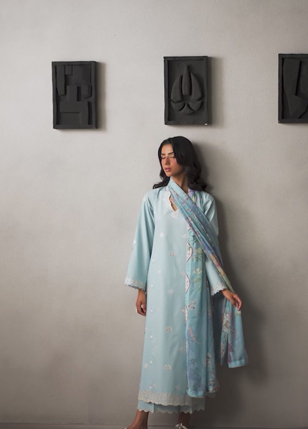 Selure by Seran Women Unstitched Embroidered Lawn 3 Piece Suit SN26ULS Azurae D-04 - Casual Collection