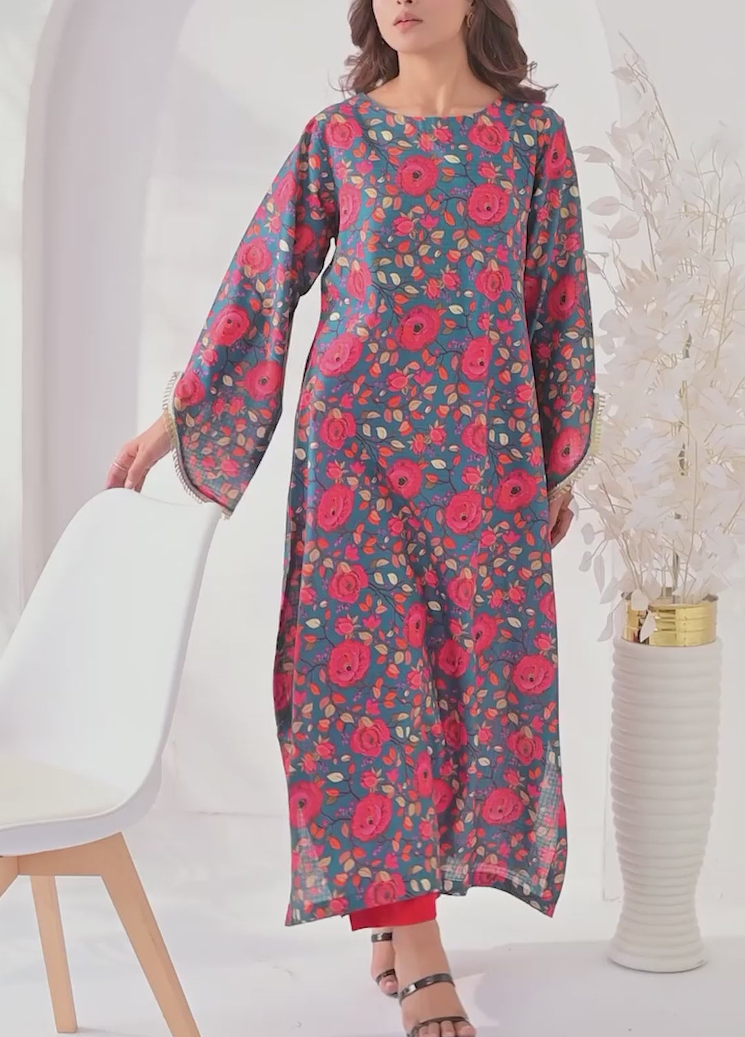 Silcot Women RTW Printed Lawn 2 Piece Suit Gulnaar Teal - Casual Collection
