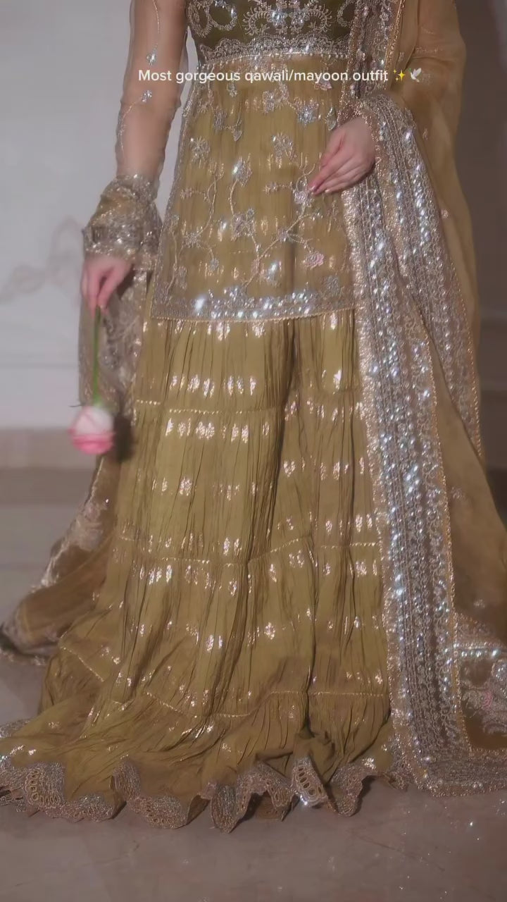 Luminara by Ayzel Unstitched Embroidered Organza 3 Piece Suit AAF26UWL Iril AYZ-179 - Wedding Collection