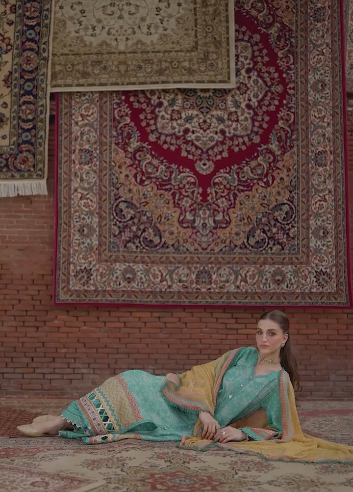 Angan by Kahf Unstitched Printed Lawn 3 Piece Suit KHF26ULA NAZISH KPS-7A - Festive Collection