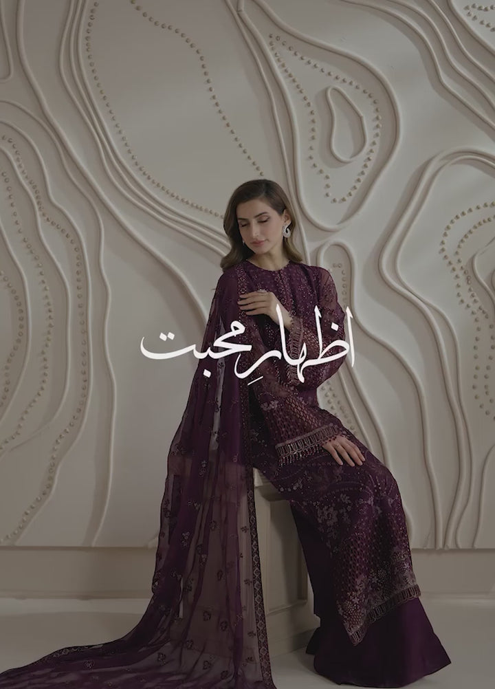 Lamisah by Lavish Premium Unstitched Embroidered Chiffon 3 Piece Suit LVP26UCL Crimson Bloom - Festive Collection