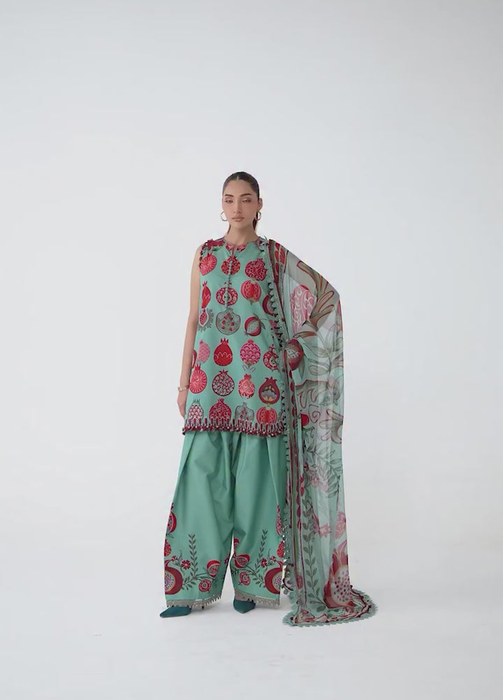 M Prints by Maria B Unstitched Printed Lawn 3 Piece Suit MB26UMP D-03 B - Summer Collection