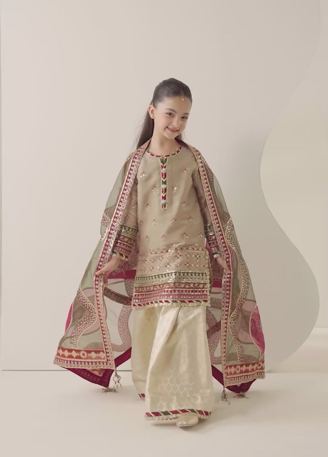 La Ruhe By Alizeh Fashion Unstitched Embroidered Crinkle 3 Piece Suit AF26URW AF-CH-2264-CEW - Wedding Collection