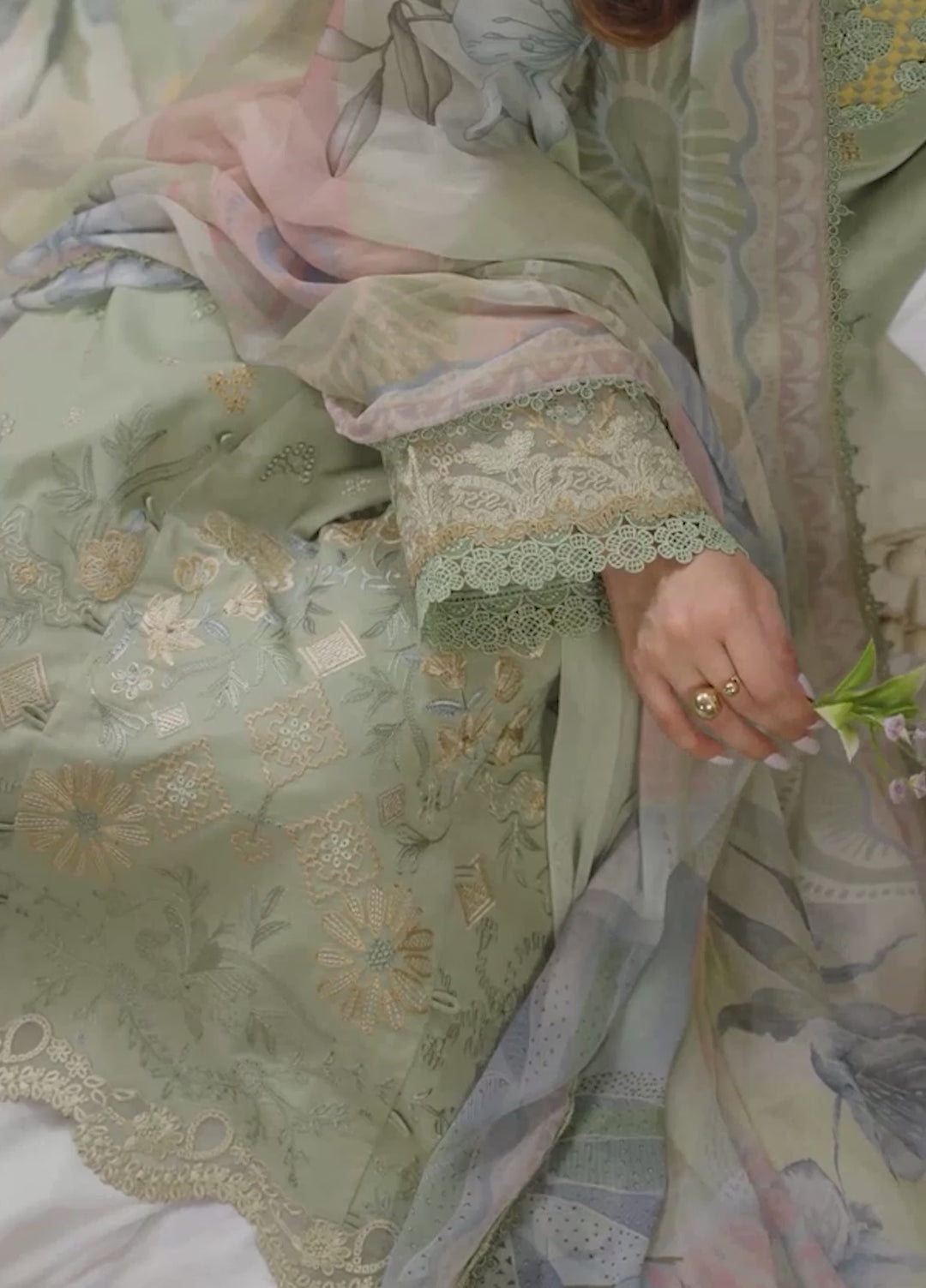 Zync by Florent Unstitched Embroidered Lawn 3 Piece Suit FL26ULZ FZ-8A - Summer Collection