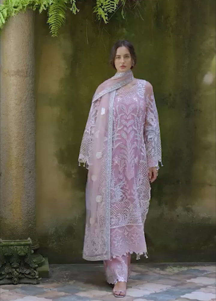 Lavie Haute by Esmel Unstitched Wedding Embroidered Net Suits 3 Piece EML25WU D-107 Aloura - Wedding Collection