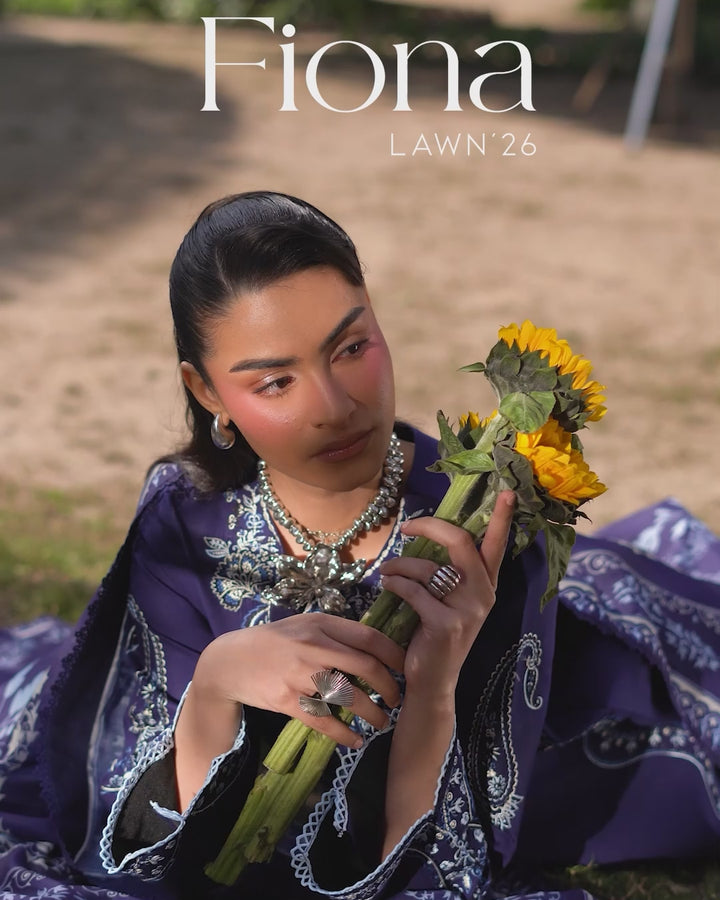 Fiona by Mahnur Unstitched Embroidered Lawn 3 Piece Suit MN26UFL F-06 - Summer Collection