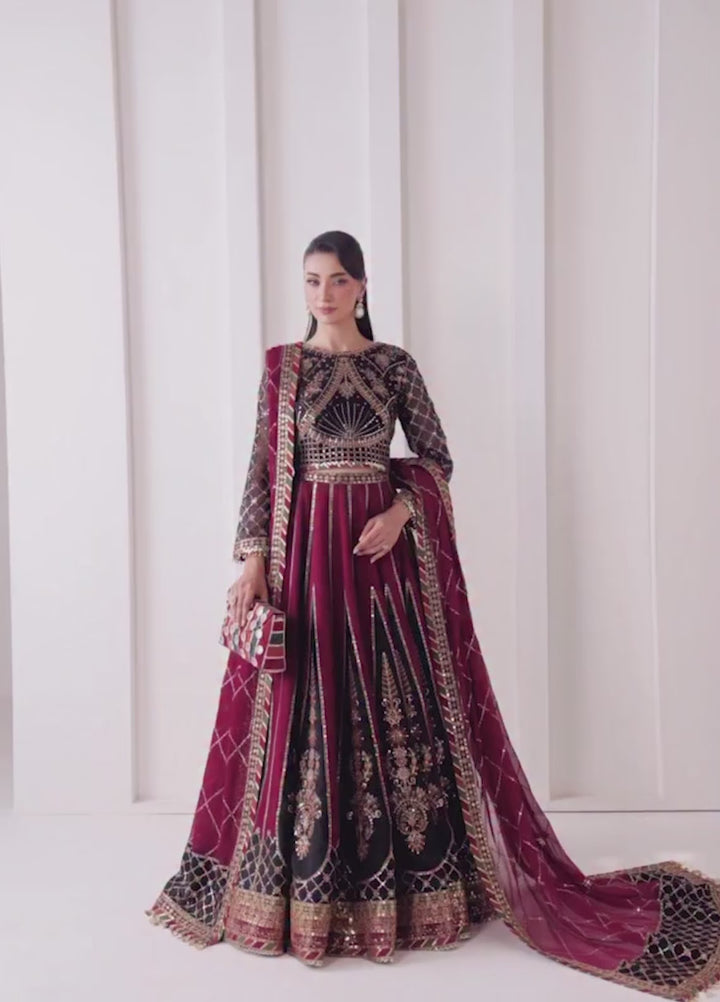 La Ruhe By Alizeh Fashion Unstitched Embroidered Chiffon 3 Piece Suit AF26URW AF-CH-2265-NEVRA - Wedding Collection