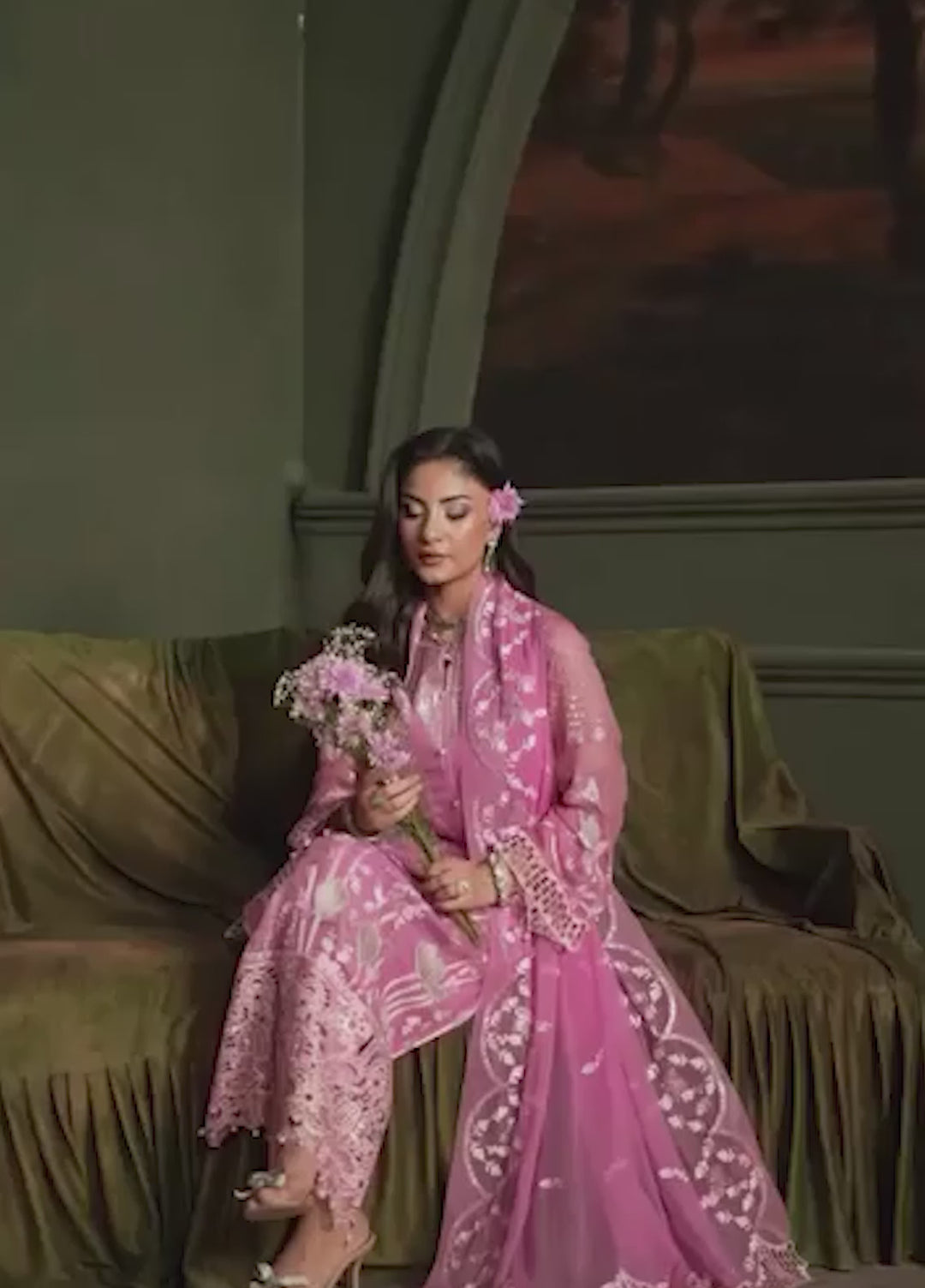 Zebtan Women Unstitched Embroidered Chiffon 3 Piece Suit AR-04 Festive Collection