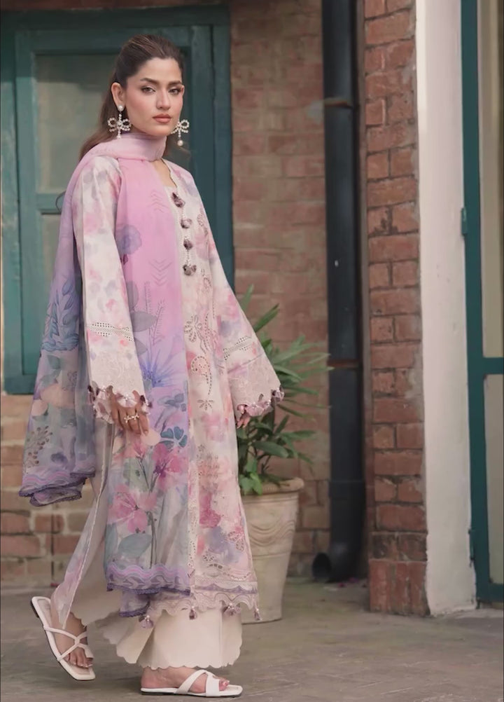 Odyssey by Florent Unstitched Embroidered Lawn 3 Piece Suit FL26UOL FZ-4A - Eid Collection