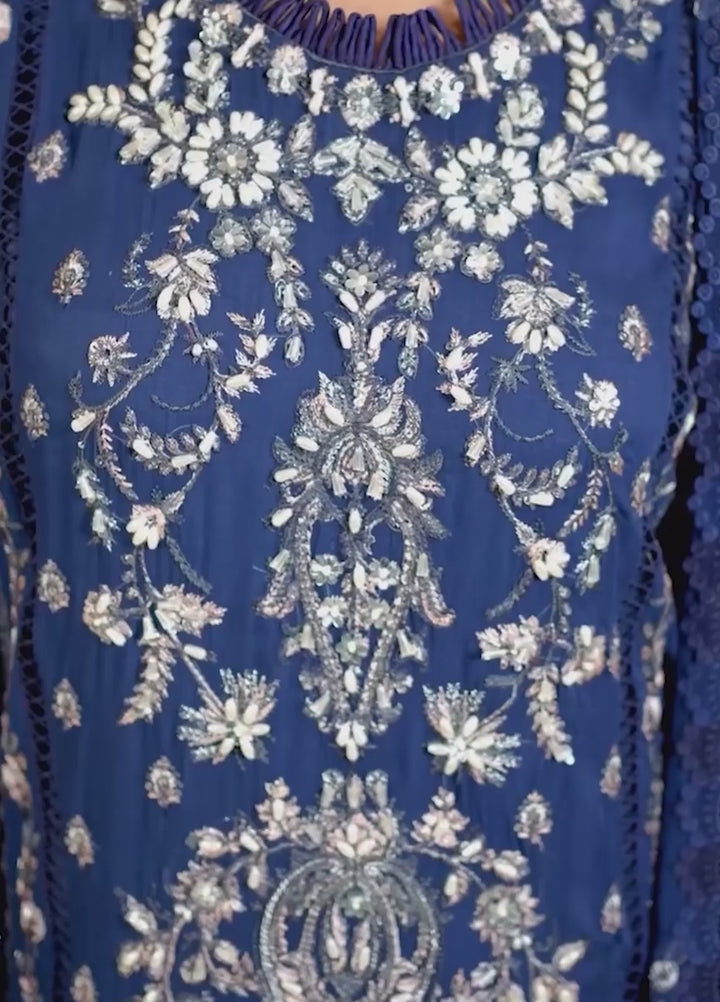 Maah-e-Noor Raum by Sarb Unstitched Embroidered Bamber Chiffon 3 Piece Suit RS26UMN MWF-04 - Wedding Collection