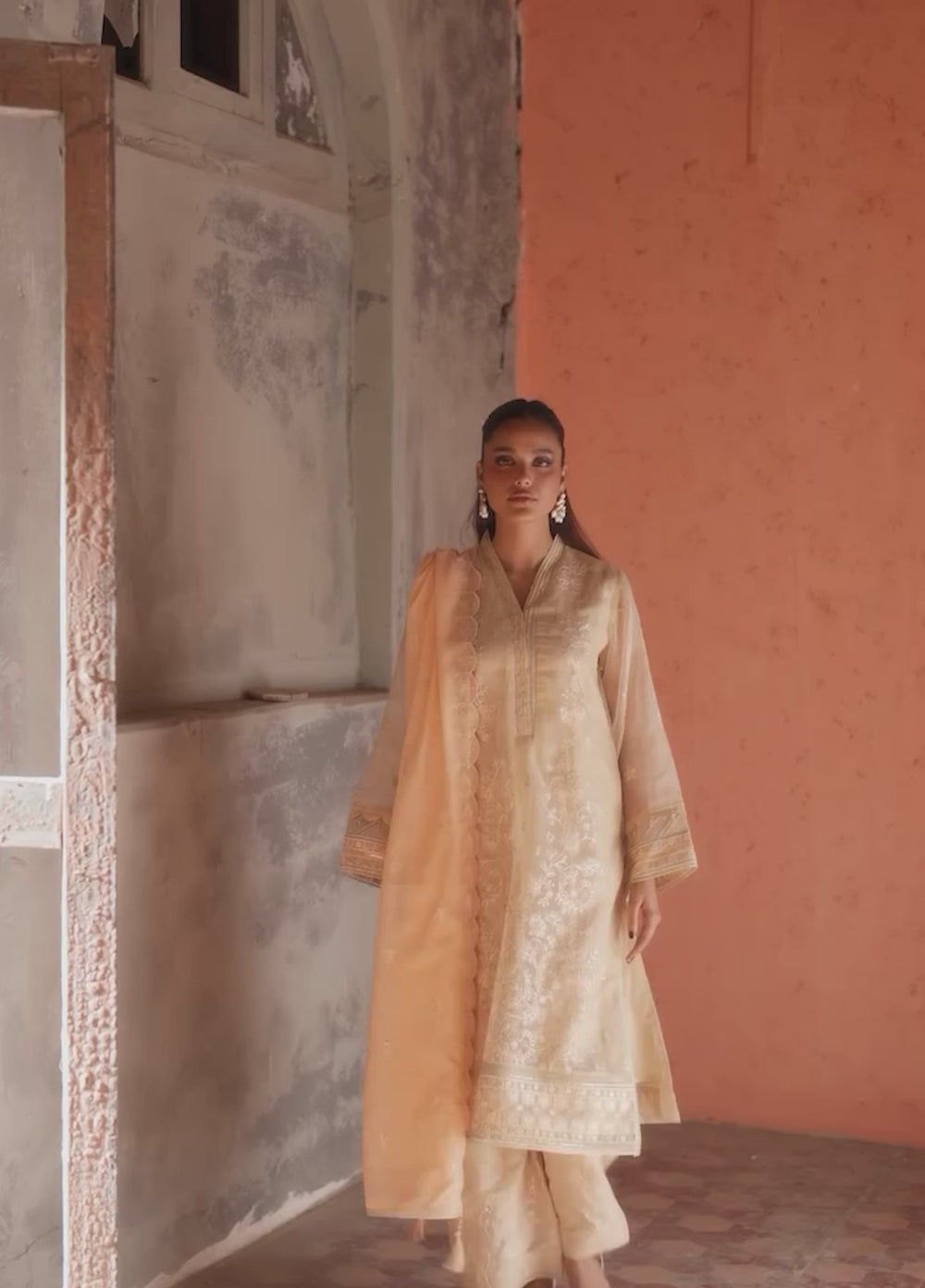Salitex Unstitched Embroidered Organza 3 Piece Suit SUNW7JI112UT - Eid Collection