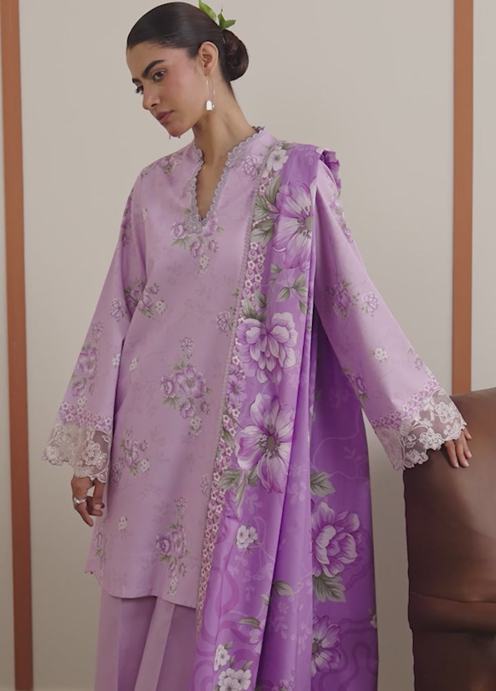 Seran Essentials Unstitched Printed Lawn 3 Piece Suit SN26UEL Velina D-03 - Lawn Collection