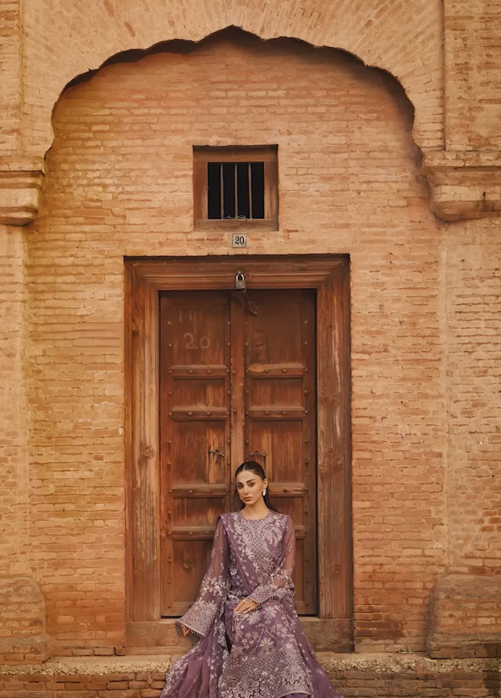 Humsafer by Lavish Premium Unstitched Embroidered Chiffon 3 Pcs Suit LVP26UH H-01 Pala Purple - Festive