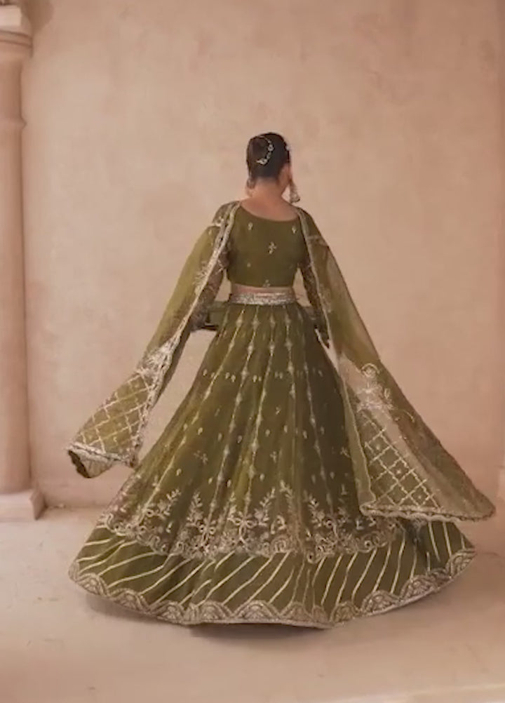 Zarposh Unstitched Embroidered Organza 3 Piece Suits ZP26UF Maya - Festive Collection