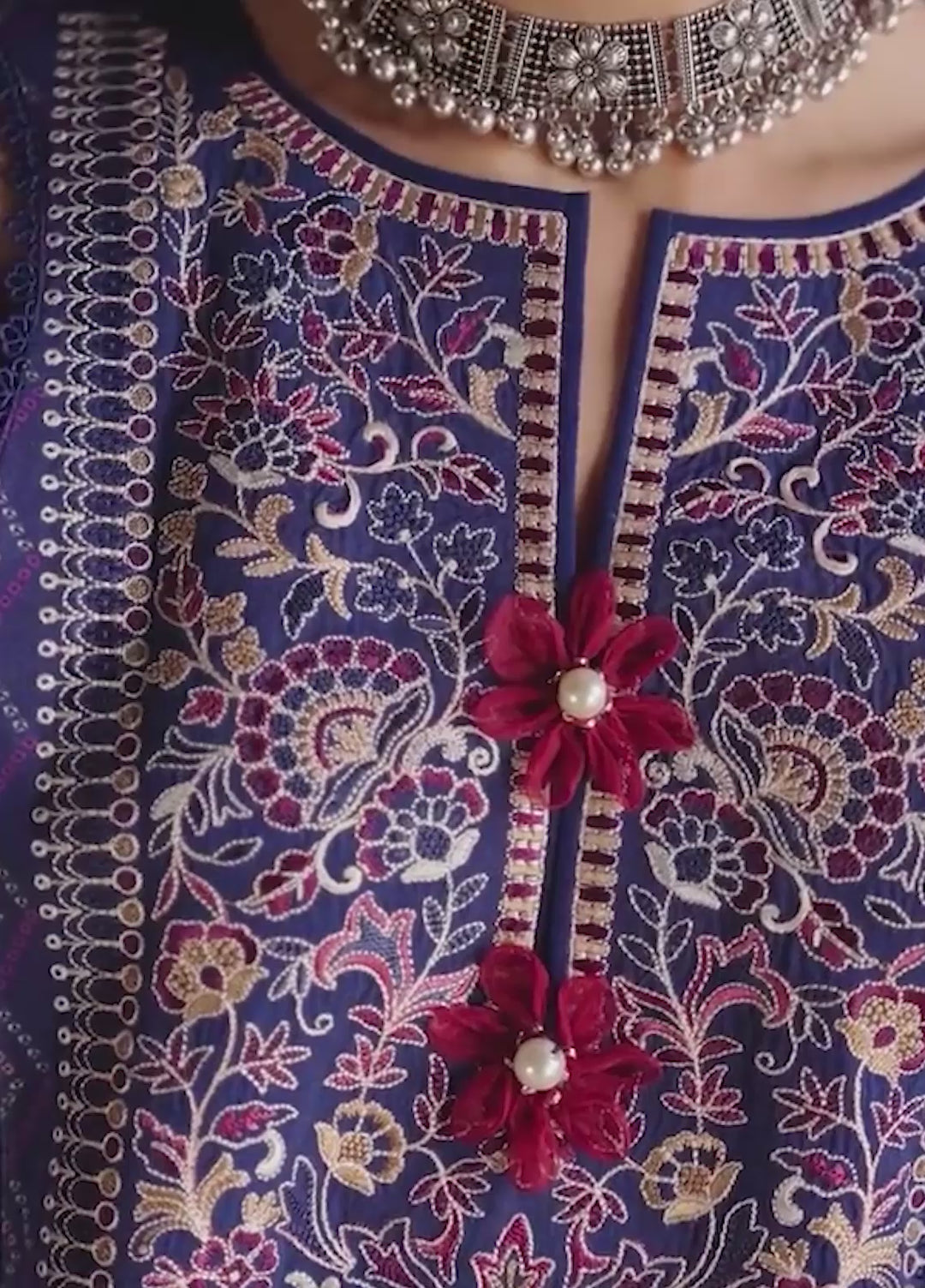 One Nation by Florent Unstitched Embroidered Viscose 3 Piece Suit FL26UON Mehr - Casual Collection