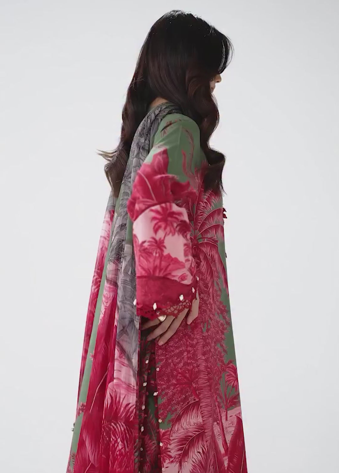 M Prints by Maria B Unstitched Printed Lawn 3 Piece Suit MB26UMP D-11 B - Summer Collection