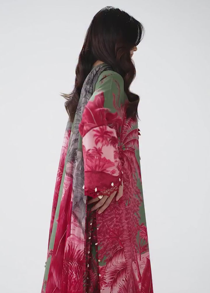 M Prints by Maria B Unstitched Printed Lawn 3 Piece Suit MB26UMP D-11 B - Summer Collection