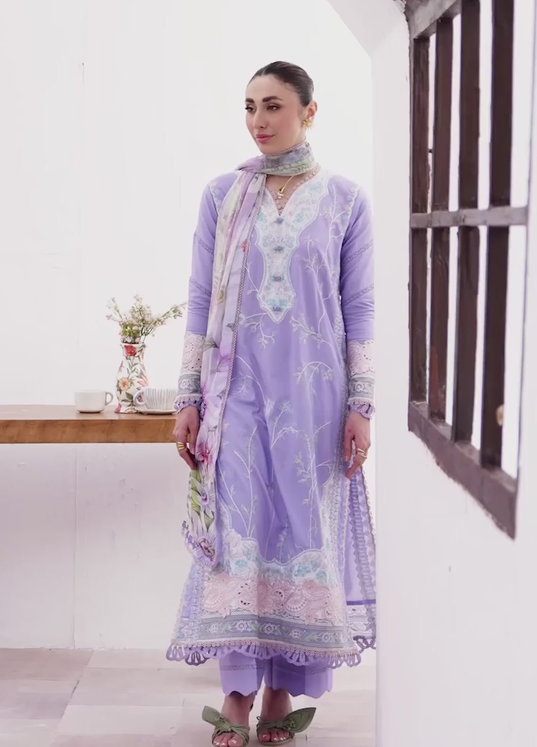 Floral Reverie by Roheenaz Unstitched Embroidered Lawn 3 Piece Suit RN26UFRL WHISPERING - Festive Collection