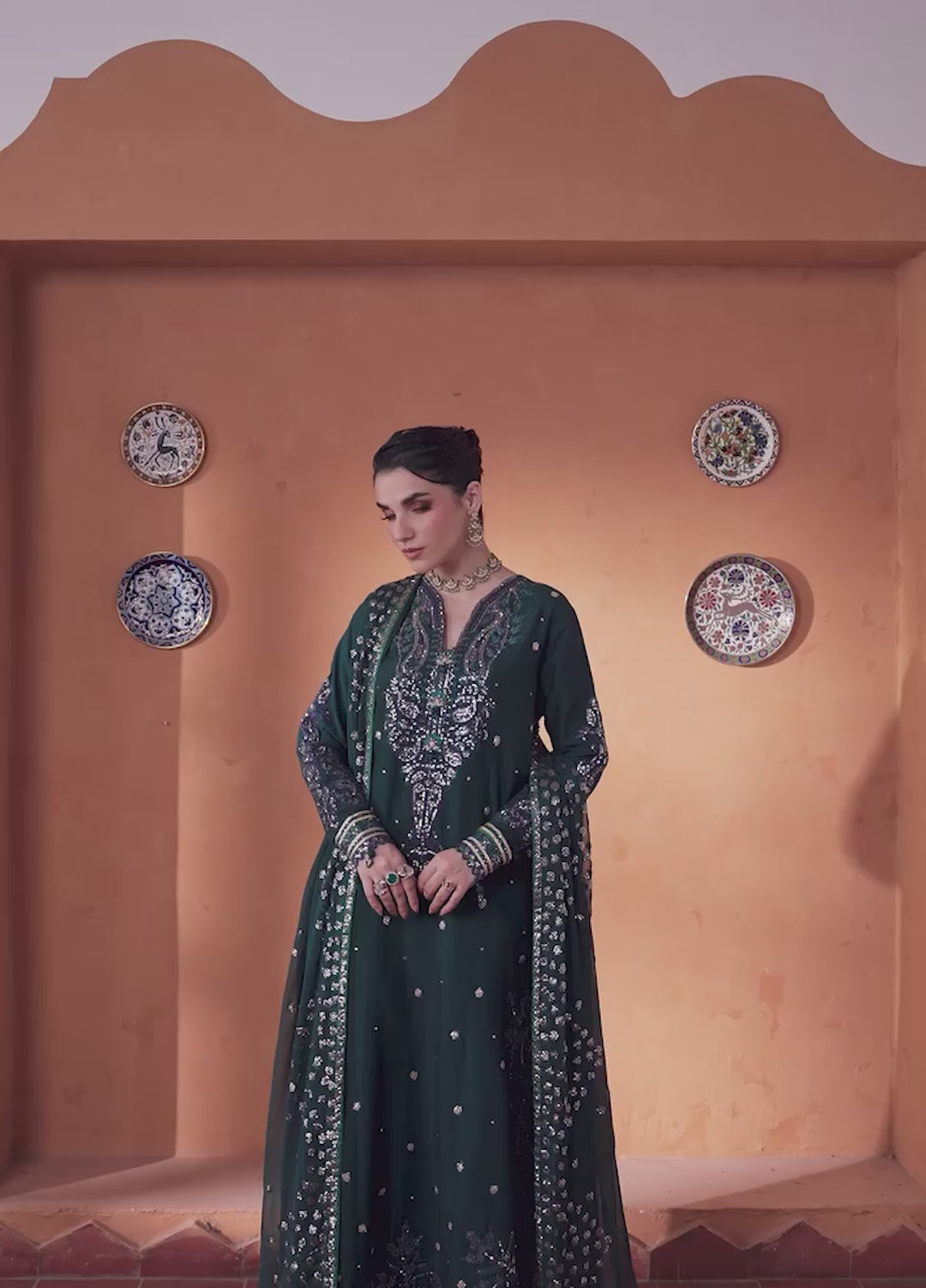 Mahenoor by Roheenaz Unstitched Embroidered Raw Silk 3 Piece Suit RN26UMR Nayyara RUNES260105 - Festive Collection