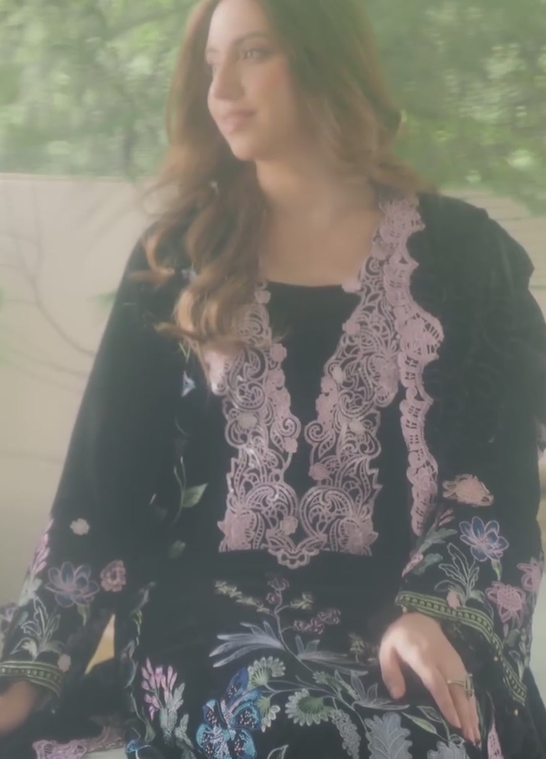 Plush Luxury by Asifa and Nabeel Unstitched Embroidered Velvet 3 Piece Suit Ivy WLXU-09 - Festive Collection
