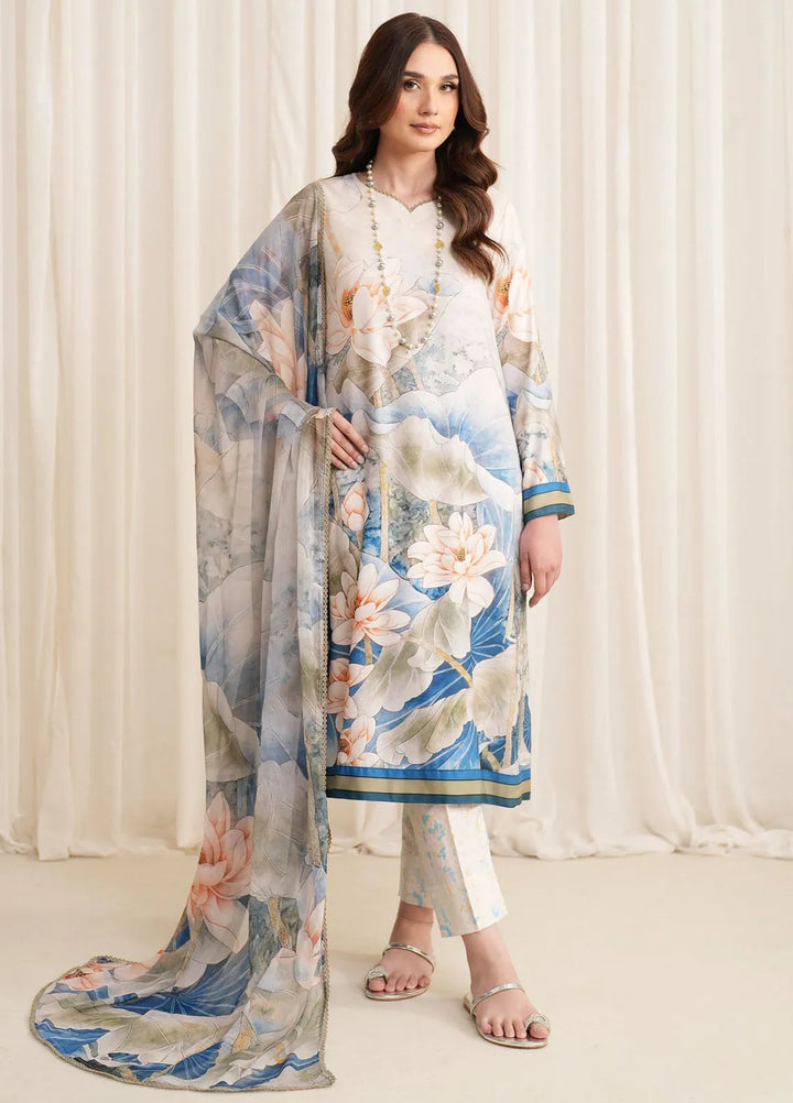 Prints by Zarif Printed Georgette Silk Suit Unstitched 3 Piece ZRF24P ZGS-03 Aslaan - Festive Collection