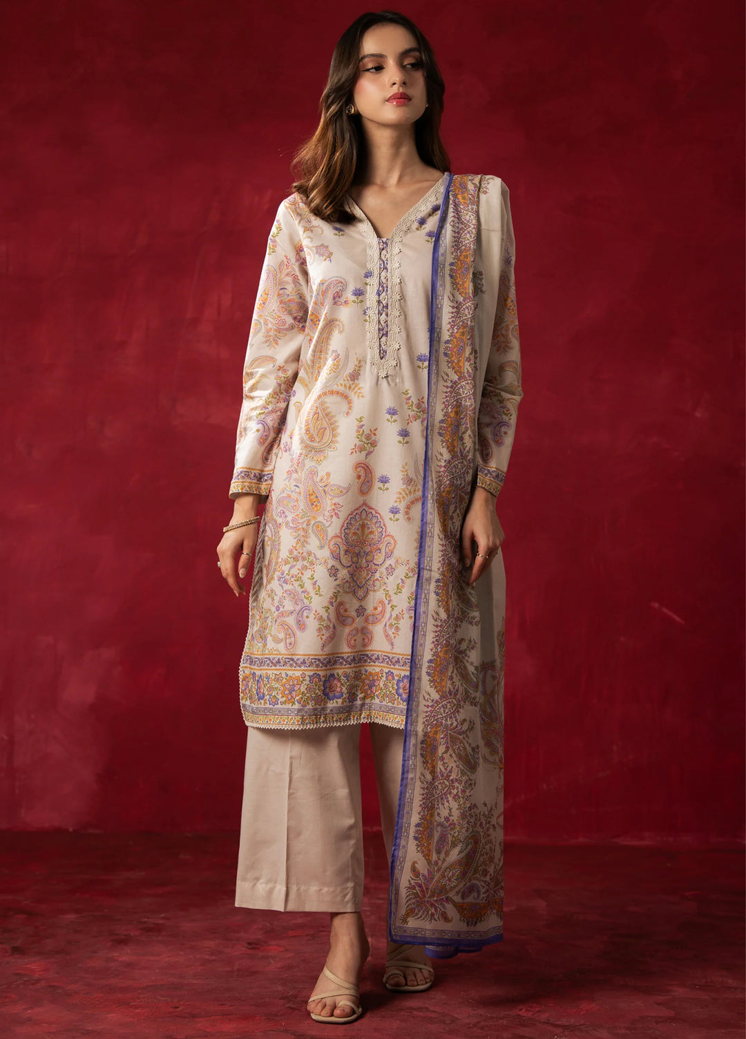 Zoe by Zeen Unstitched Printed Lawn 3 Piece Suit ZN26UZL WFM36600 - Casual Collection