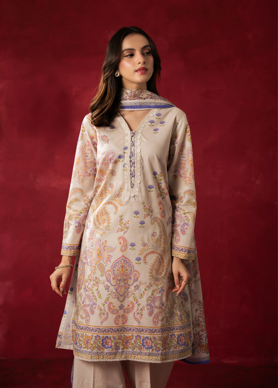 Zoe by Zeen RTW Printed Lawn 3 Piece Suit ZN26UZL WFM36600 - Casual Collection